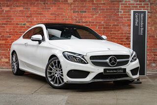2016 Mercedes-Benz C-Class C205 C300 7G-Tronic + Polar White 7 Speed Sports Automatic Coupe.