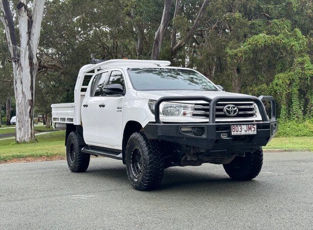 Used Toyota Hilux GUN126R SR Double Cab Southport, 2017 Toyota Hilux GUN126R SR Double Cab White 6 Speed Manual Cab Chassis