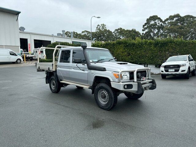 Used Toyota Landcruiser VDJ79R Workmate Double Cab Acacia Ridge, 2018 Toyota Landcruiser VDJ79R Workmate Double Cab Silver 5 speed Manual Cab Chassis