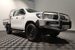 2017 Toyota Hilux GUN126R SR Double Cab White 6 speed Automatic Cab Chassis.