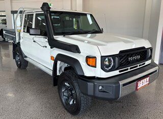 2024 Toyota Landcruiser Vdjl79R GXL Double Cab White 5 Speed Manual Cab Chassis.
