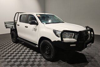 2019 Toyota Hilux GUN126R SR Double Cab White 6 speed Automatic Cab Chassis.