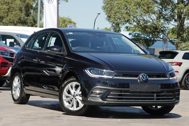 New Volkswagen Polo AE MY23 85TSI DSG Style Osborne Park, 2023 Volkswagen Polo AE MY23 85TSI DSG Style Deep Black Pearl Effect 7 Speed