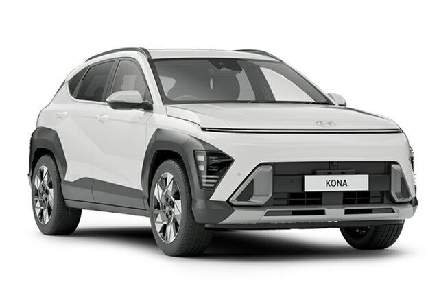 New Hyundai Kona SX2.V1 MY24 Premium 2WD Mount Gravatt, 2024 Hyundai Kona SX2.V1 MY24 Premium 2WD Atlas White 1 Speed Constant Variable Wagon