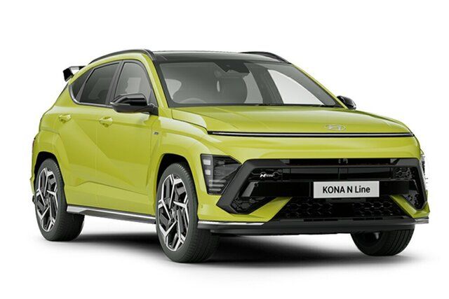 New Hyundai Kona SX2.V1 MY24 Premium AWD N Line Springwood, 2023 Hyundai Kona SX2.V1 MY24 Premium AWD N Line Yellow 8 Speed Sports Automatic Wagon