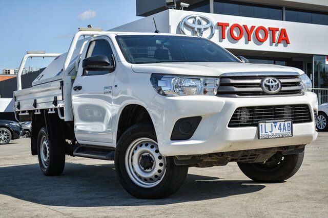 Pre-Owned Toyota Hilux GUN126R MY17 SR (4x4) South Morang, 2017 Toyota Hilux GUN126R MY17 SR (4x4) Glacier White 6 Speed Automatic Cab Chassis