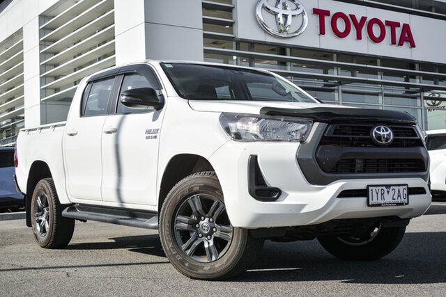 Pre-Owned Toyota Hilux GUN126R SR Double Cab Preston, 2023 Toyota Hilux GUN126R SR Double Cab Glacier White 6 Speed Sports Automatic Utility