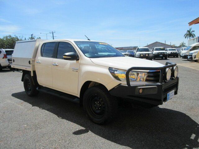 Used Toyota Hilux GUN126R SR Double Cab Winnellie, 2016 Toyota Hilux GUN126R SR Double Cab White 6 Speed Sports Automatic Cab Chassis