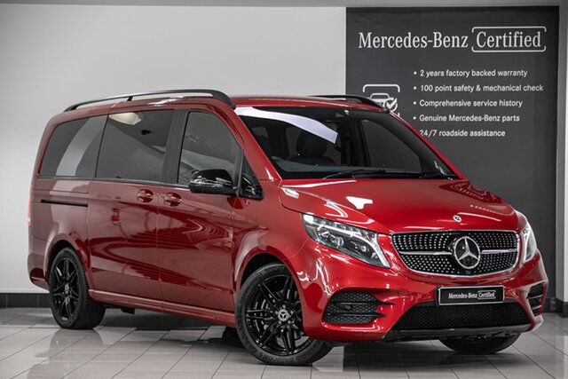 Certified Pre-Owned Mercedes-Benz V-Class 447 MY22 V300 d MWB 9G-Tronic AMG Avantgarde Narre Warren, 2023 Mercedes-Benz V-Class 447 MY22 V300 d MWB 9G-Tronic AMG Avantgarde Hyacinth Red 9 Speed