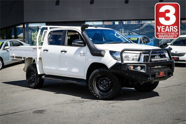 Used Toyota Hilux GUN126R SR Double Cab Moorooka, 2018 Toyota Hilux GUN126R SR Double Cab White 6 Speed Sports Automatic Cab Chassis