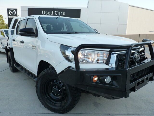Pre-Owned Toyota Hilux GUN126R SR Double Cab Blacktown, 2020 Toyota Hilux GUN126R SR Double Cab Glacier White 6 Speed Sports Automatic Cab Chassis