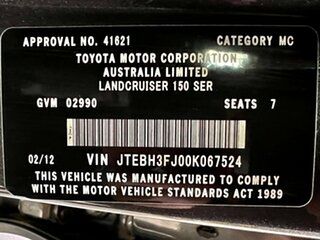 2012 Toyota Landcruiser Prado KDJ150R GXL Grey 5 Speed Sports Automatic Wagon