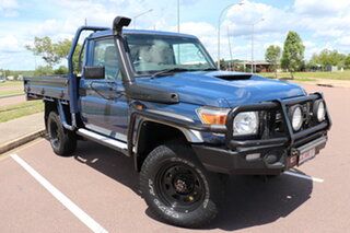 2019 Toyota Landcruiser VDJ79R GXL Midnight Blue 5 Speed Manual Cab Chassis.