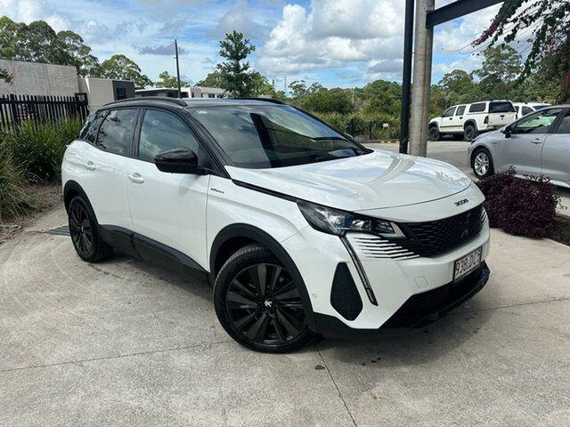 Used Peugeot 3008 P84 MY22 GT Sport SUV Plug-in Hybrid AWD Cooroy, 2021 Peugeot 3008 P84 MY22 GT Sport SUV Plug-in Hybrid AWD White 8 Speed Sports Automatic Hatchback