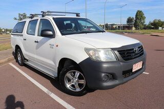 2012 Toyota Hilux TGN16R MY12 Workmate Double Cab 4x2 Glacier White 5 Speed Manual Dual Cab.