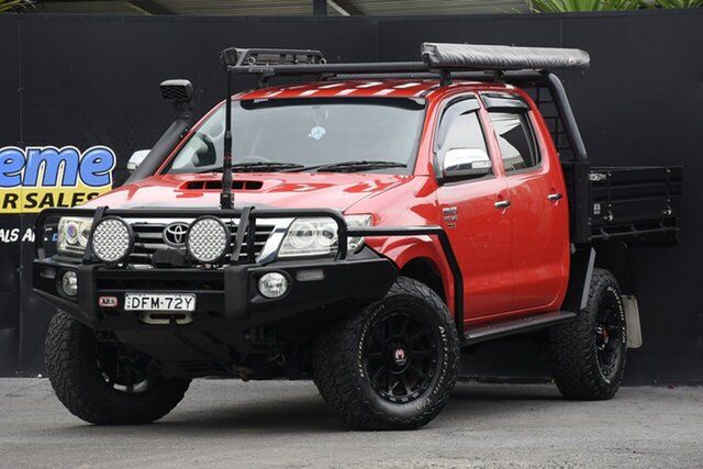 Used Toyota Hilux KUN26R MY14 SR5 Double Cab Campbelltown, 2013 Toyota Hilux KUN26R MY14 SR5 Double Cab Red 5 Speed Manual Utility