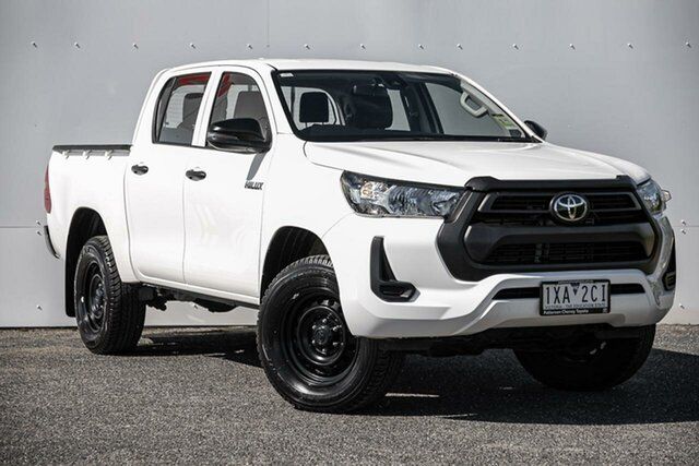 Pre-Owned Toyota Hilux GUN125R Workmate Double Cab Keysborough, 2022 Toyota Hilux GUN125R Workmate Double Cab White 6 Speed Sports Automatic Utility