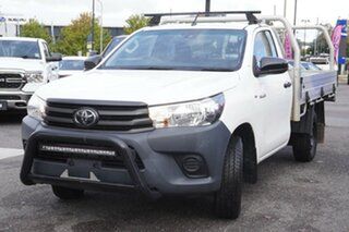 2019 Toyota Hilux TGN121R Workmate 4x2 White 6 Speed Sports Automatic Cab Chassis.