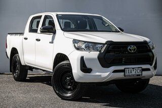 2022 Toyota Hilux GUN125R Workmate Double Cab White 6 Speed Sports Automatic Utility.