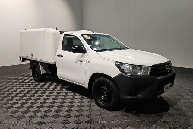 Used Toyota Hilux GUN122R Workmate 4x2 Acacia Ridge, 2018 Toyota Hilux GUN122R Workmate 4x2 White 5 speed Manual Cab Chassis