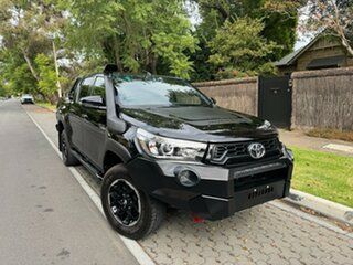 2018 Toyota Hilux GUN126R Rugged X Double Cab Eclipse Black 6 Speed Sports Automatic Utility.