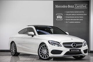 2016 Mercedes-Benz C-Class C205 C200 7G-Tronic + Diamond White 7 Speed Sports Automatic Coupe.