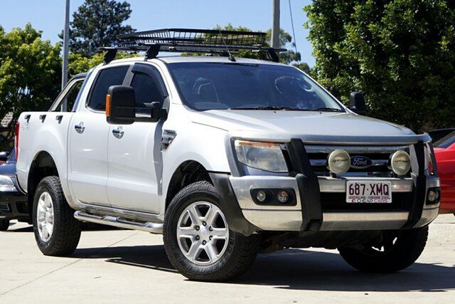 Used Ford Ranger PX XLT Double Cab Toowoomba, 2014 Ford Ranger PX XLT Double Cab Silver 6 Speed Sports Automatic Utility