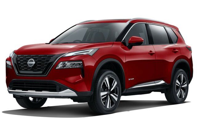 New Nissan X-Trail T33 MY23 Ti e-4ORCE e-POWER Wangaratta, 2024 Nissan X-Trail T33 MY23 Ti e-4ORCE e-POWER Scarlet 1 Speed Automatic Wagon