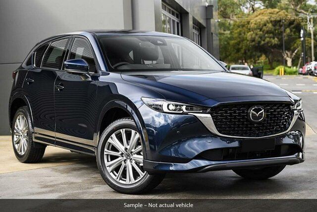 New Mazda CX-5 KF4WLA G25 SKYACTIV-Drive i-ACTIV AWD Akera Waitara, 2024 Mazda CX-5 KF4WLA G25 SKYACTIV-Drive i-ACTIV AWD Akera Blue 6 Speed Sports Automatic Wagon