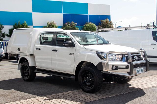 Used Toyota Hilux GUN126R SR Double Cab Robina, 2018 Toyota Hilux GUN126R SR Double Cab White 6 speed Automatic Cab Chassis