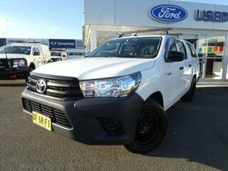 2017 Toyota Hilux TGN121R MY17 Workmate White 5 Speed Manual Dual Cab Utility.