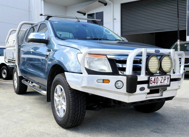 Used Ford Ranger PX XLT Double Cab 4x2 Hi-Rider Capalaba, 2014 Ford Ranger PX XLT Double Cab 4x2 Hi-Rider Blue 6 Speed Sports Automatic Utility