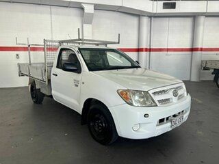 2008 Toyota Hilux TGN16R MY08 Workmate 4x2 White 5 Speed Manual Cab Chassis.