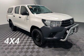 2018 Toyota Hilux GUN125R Workmate Double Cab Glacier White 6 speed Automatic Utility.