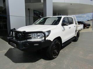 2015 Toyota Hilux GUN126R SR (4x4) White 6 Speed Automatic Dual Cab Chassis.