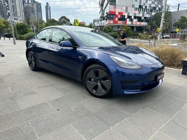 Used Tesla Model 3 MY22 Rear-Wheel Drive South Melbourne, 2022 Tesla Model 3 MY22 Rear-Wheel Drive Blue 1 Speed Reduction Gear Sedan