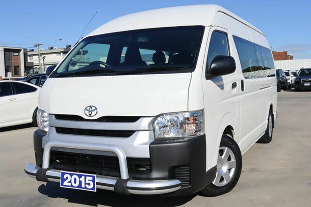 Used Toyota HiAce KDH223R Commuter High Roof Super LWB Coburg North, 2015 Toyota HiAce KDH223R Commuter High Roof Super LWB White 4 Speed Automatic Bus