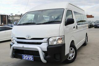 2015 Toyota HiAce TRH223R Commuter High Roof Super LWB White 6 Speed Automatic Bus.