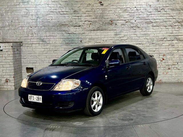 Used Toyota Corolla ZZE122R 5Y Conquest Mile End South, 2005 Toyota Corolla ZZE122R 5Y Conquest Blue 4 Speed Automatic Sedan