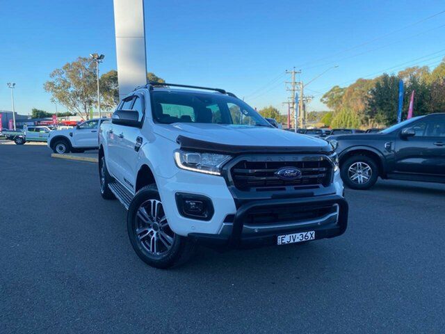 Used Ford Ranger Wildtrak Goulburn, 2020 Ford Ranger Wildtrak Arctic White Sports Automatic Double Cab Pick Up