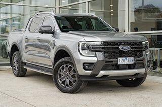 2023 Ford Ranger PY 2024.00MY Wildtrak Silver, Chrome 10 Speed Sports Automatic Double Cab Pick Up.