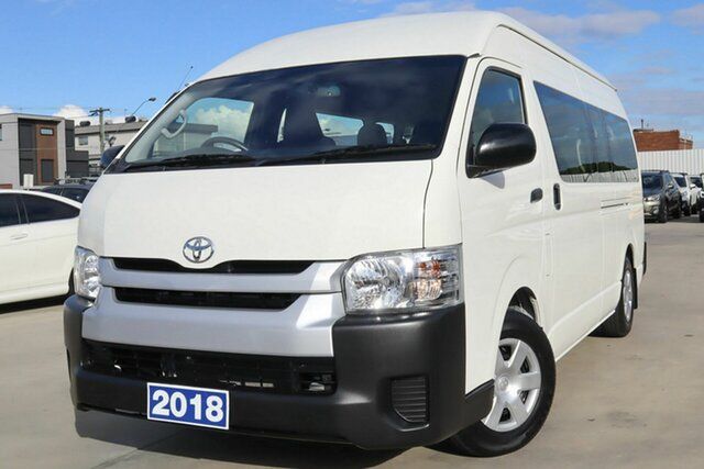 Used Toyota HiAce TRH223R Commuter High Roof Super LWB Coburg North, 2018 Toyota HiAce TRH223R Commuter High Roof Super LWB White 6 Speed Automatic Bus