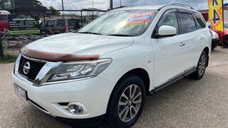 2015 Nissan Pathfinder R52 MY15 ST-L (4x4) White Continuous Variable Wagon.