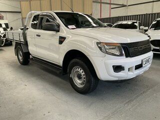 2013 Ford Ranger PX XL 2.2 Hi-Rider (4x2) White 6 Speed Automatic Super Cab Chassis.