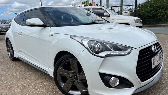 Used Hyundai Veloster FS MY13 SR Turbo Loganholme, 2012 Hyundai Veloster FS MY13 SR Turbo White 6 Speed Automatic Coupe