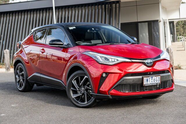 Pre-Owned Toyota C-HR Oakleigh, 2022 Toyota C-HR Feverish Red & Black Roof Wagon