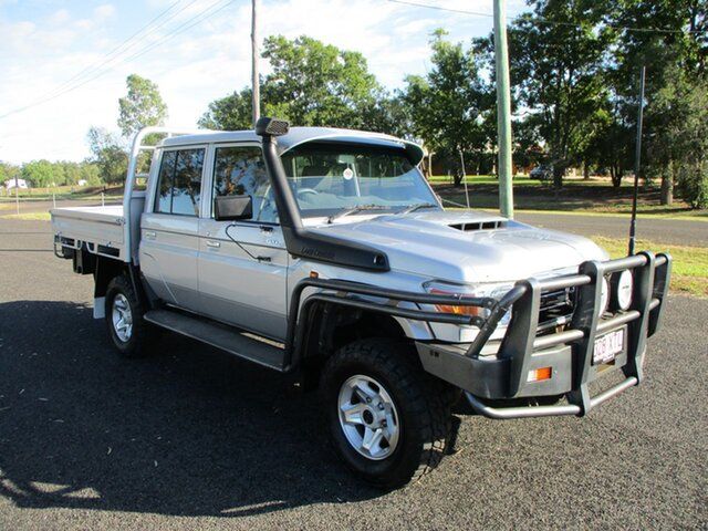 Pre-Owned Toyota Landcruiser VDJ79R GXL Double Cab Roma, 2018 Toyota Landcruiser VDJ79R GXL Double Cab Silver Pearl 5 Speed Manual Cab Chassis