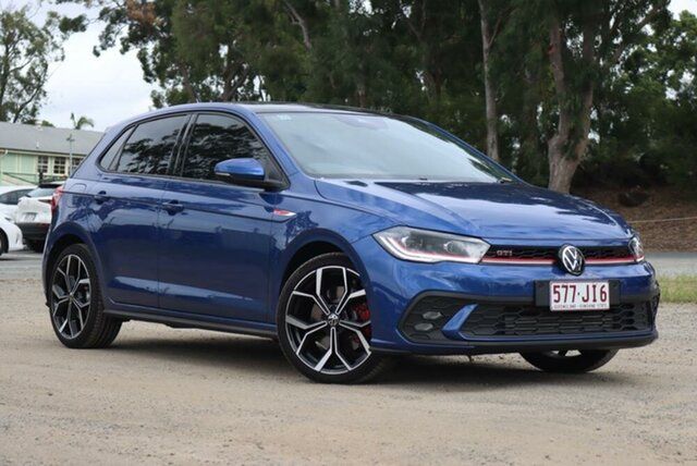 Used Volkswagen Polo AE MY23 GTI DSG Mount Gravatt, 2022 Volkswagen Polo AE MY23 GTI DSG Reef Blue Metallic 6 Speed Sports Automatic Dual Clutch