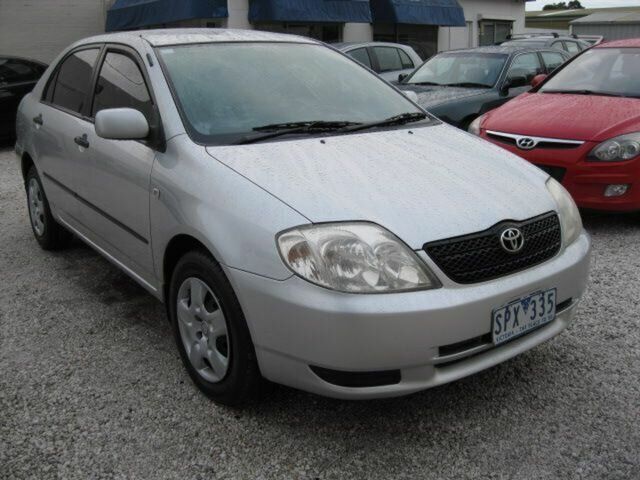 Used Toyota Corolla ZZE122R Ascent Seaford, 2003 Toyota Corolla ZZE122R Ascent Silver 4 Speed Automatic Sedan