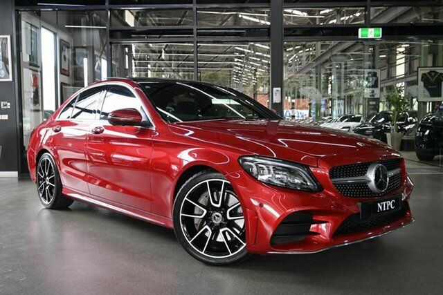 Used Mercedes-Benz C-Class W205 800MY C300 9G-Tronic North Melbourne, 2019 Mercedes-Benz C-Class W205 800MY C300 9G-Tronic Red 9 Speed Sports Automatic Sedan